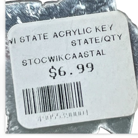 NWT Wisconsin State Red and White Acrylic Keychain - Picture 4 of 7